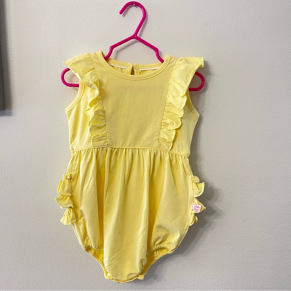 Yellow Ruffle Butts Baby Romper Yellow